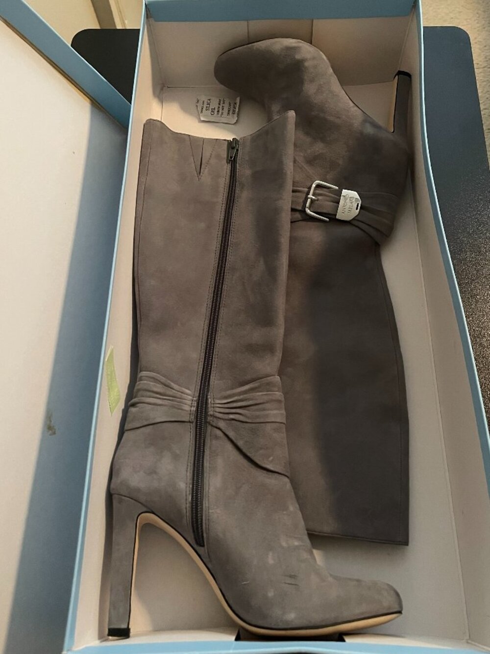 Antonio Melani Gray New Julissa Tall Suede Heeled Boots Size 7.5